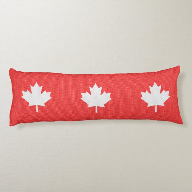 Knit Style Maple Leaf Knitting Motif Body Cushion (Back)