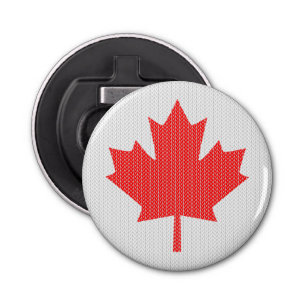 Knit Style Maple Leaf Knitting Motif Bottle Opener