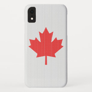 Knit Style Maple Leaf Knitting Motif iPhone XR Case