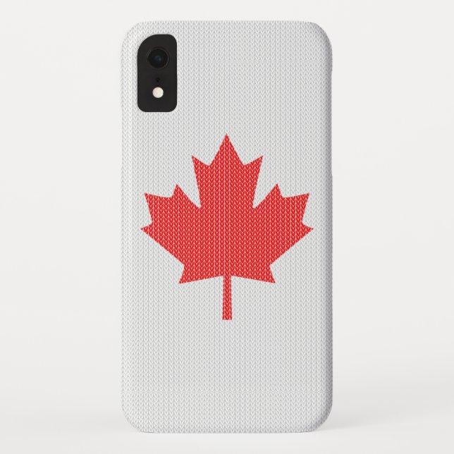 Knit Style Maple Leaf Knitting Motif Case-Mate iPhone Case (Back)