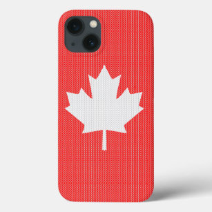 Knit Style Maple Leaf Knitting Motif iPhone 13 Case