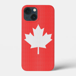 Knit Style Maple Leaf Knitting Motif iPhone 13 Mini Case