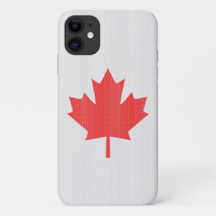 Knit Style Maple Leaf Knitting Motif iPhone 11 Case