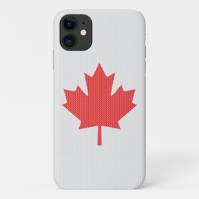 Knit Style Maple Leaf Knitting Motif Case-Mate iPhone Case (Back)