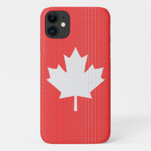 Knit Style Maple Leaf Knitting Motif iPhone 11 Case