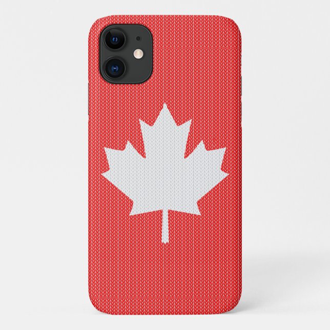Knit Style Maple Leaf Knitting Motif Case-Mate iPhone Case (Back)