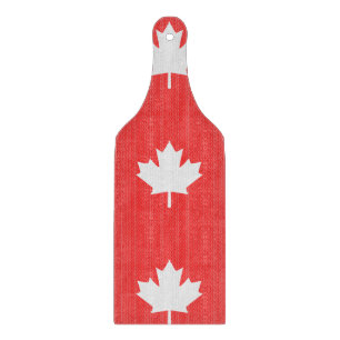 Knit Style Maple Leaf Knitting Motif Cutting Board