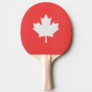 Knit Style Maple Leaf Knitting Motif Ping Pong Paddle