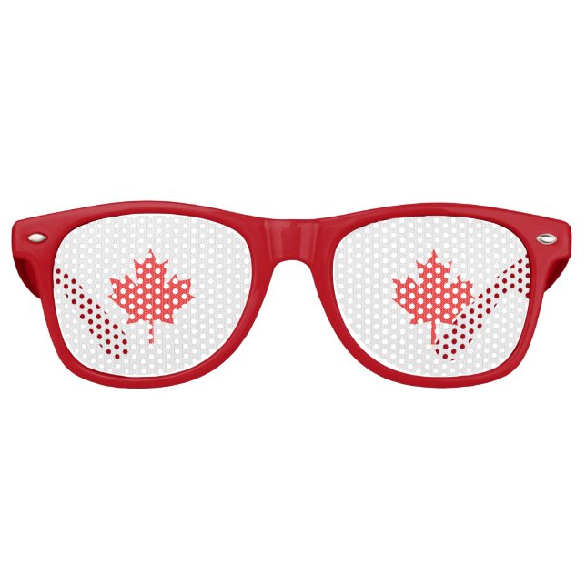 Knit Style Maple Leaf Knitting Motif Retro Sunglasses (Front)