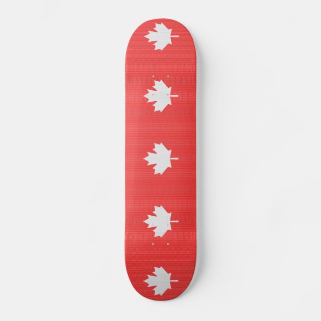Knit Style Maple Leaf Knitting Motif Skateboard (Front)