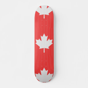 Knit Style Maple Leaf Knitting Motif Skateboard