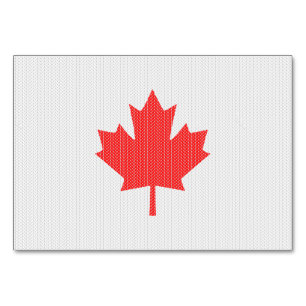 Knit Style Maple Leaf Knitting Motif Table Number
