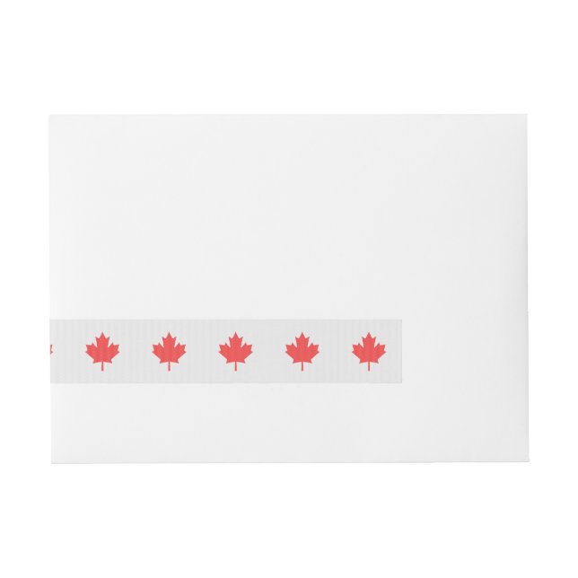 Knit Style Maple Leaf Knitting Motif Wraparound Address Label (Front)