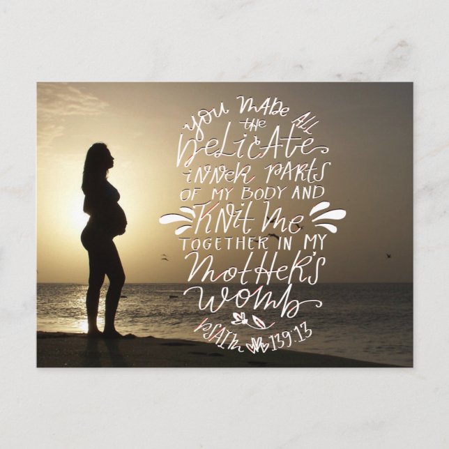 Knit Together in Mother's Womb Postcard (Front)