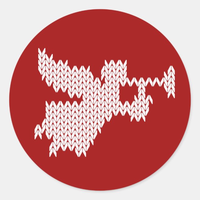 Knit Tumpet Heralding Angel Christian Nativity Classic Round Sticker (Front)