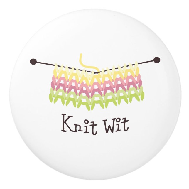 Knit Wit Ceramic Knob (Front)