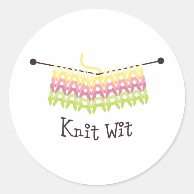 Knit wit classic round sticker (Front)