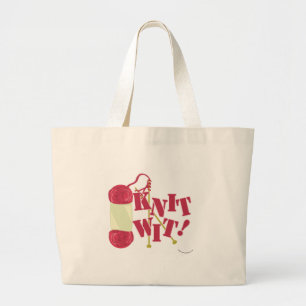 Knit Wit! Large Tote Bag