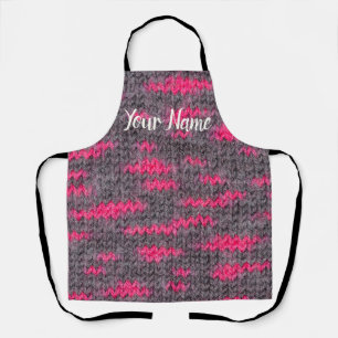 Knit wool structure with pink and grey colours apron