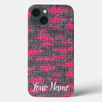 Knit wool structure with pink and grey colours