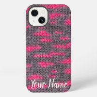 Knit wool structure with pink and grey colours