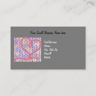 Knit Yarn Heart Thank You Small Business Card