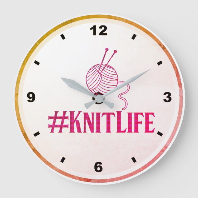 #KNITLIFE Wall Clock (Front)