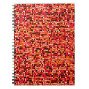 Knitted abstract Scandinavian pattern in red shade Notebook