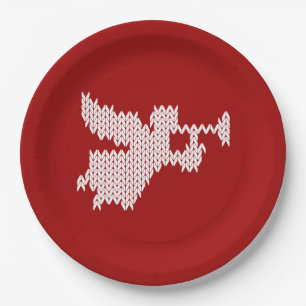 Knitted Angel Ugly Christmas Sweater Knitting Red Paper Plate