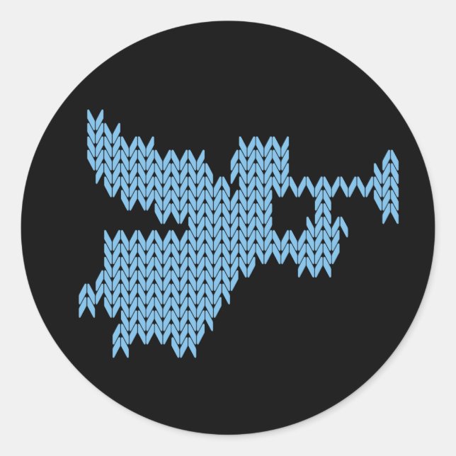 Knitted Angel with Trumpet Christian Religious UCS Classic Round Sticker (Front)