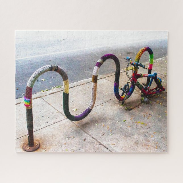 Knitted Bike Rack - Chicago, Illinois, USA  Jigsaw Puzzle (Horizontal)