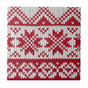 Knitted  Christmas Ceramic Tile