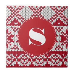 Knitted Christmas Ceramic Tile