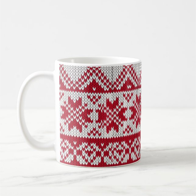 Knitted  Christmas Coffee Mug (Left)