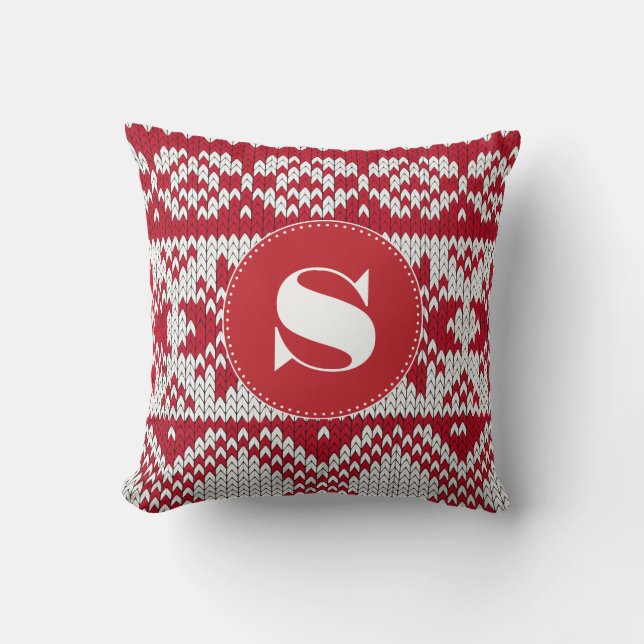 Knitted  Christmas Cushion (Front)