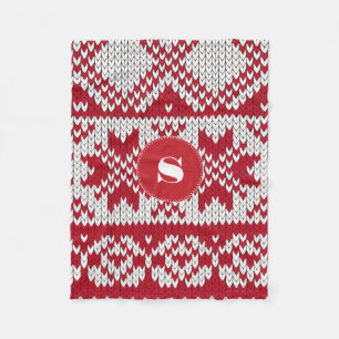 Knitted  Christmas Fleece Blanket