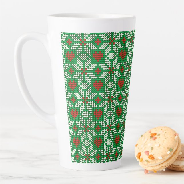 Knitted Christmas pattern Latte Mug (In Situ)
