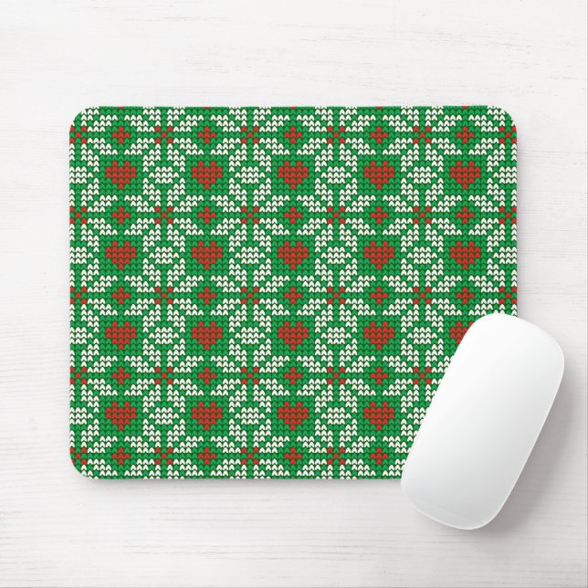 Knitted Christmas pattern Mouse Pad (With Mouse)