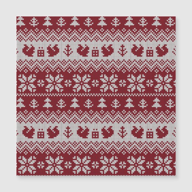 Knitted, Christmas, squirrels, vintage pattern. (Front)