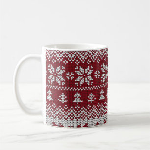 Knitted, Christmas, squirrels, vintage pattern. Coffee Mug