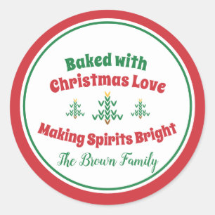 Knitted Christmas Tree Classic Round Sticker