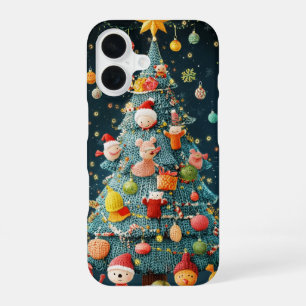 Knitted Christmas Tree Festive Ornaments Cute iPhone 16 Case