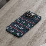 Knitted Christmas Vintage Pine Tree Deer Pattern iPhone 15 Pro Case<br><div class="desc">This festive iPhone case is perfect for adding a touch of holiday cheer to your phone. Add a name to personalise so you know your new possession is only unique to you. The retro Ugly Sweater Christmas Faux Knit Pattern is sure to get you into the spirit of the season....</div>