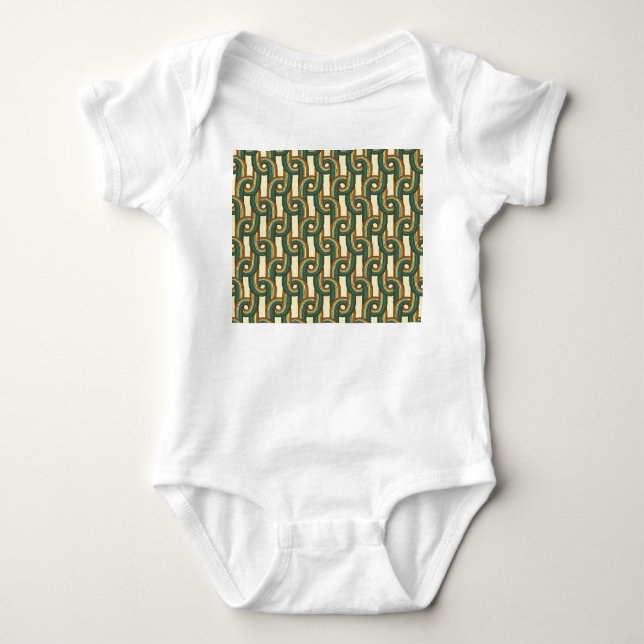 Knitted colours: hand-drawn seamless pattern. baby bodysuit (Front)