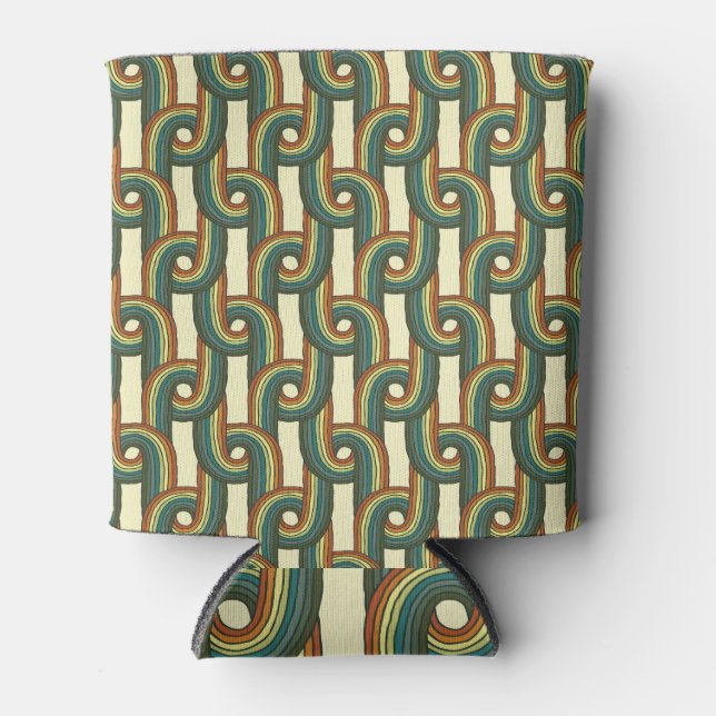Knitted colours: hand-drawn seamless pattern. can cooler (Front)