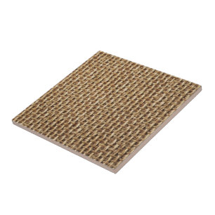 Knitted Cotton Fabric - Beige Ceramic Tile