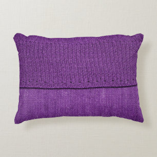 Knitted Fabric Plain Purple Texture Decorative Cushion