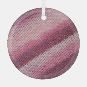 Knitted fabric texture, purple-pink abstract. glass tree decoration