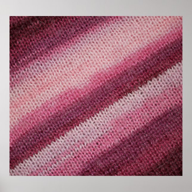 Knitted fabric texture, purple-pink abstract. poster (Front)