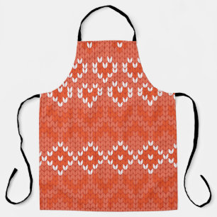 Knitted geometric, seamless pattern apron